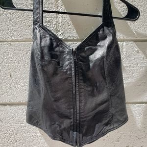 Wilson leather crop top